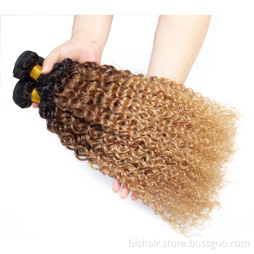 Ombre Curly Bundles Brazilian Human Hair Weave Bundles 1b/27 Remy Hair Extensions 8A Ombre Kinky Curly Human Hair Bundles